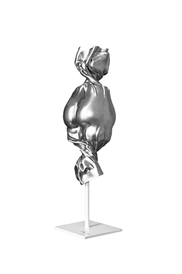 Sculpture bonbon le Bonbon Candy par l'artiste sculpteur Arson présentée en noir et blanc